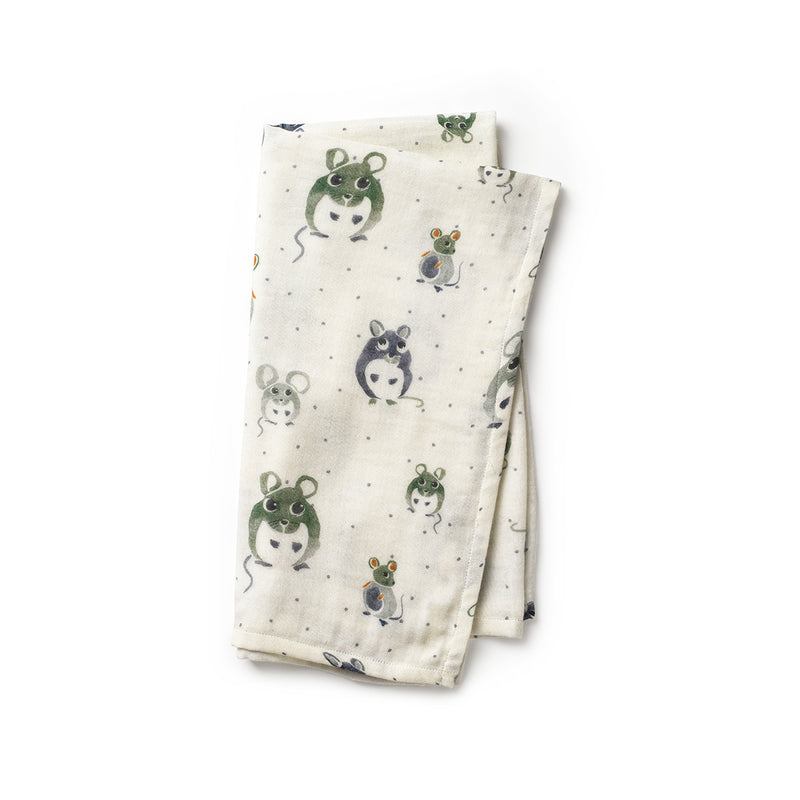 Elodie Details forest mouse bamboo muslin pelena